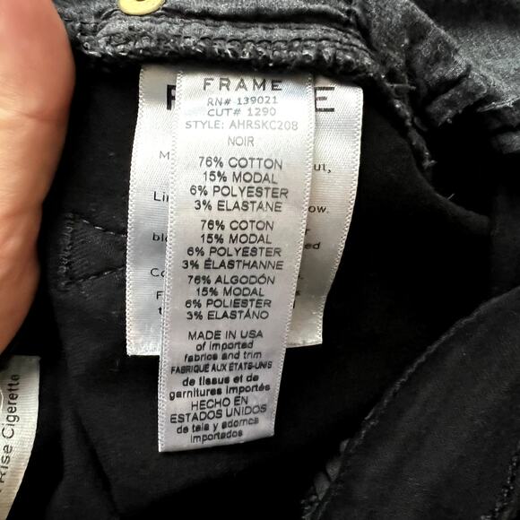 Frame Denim Ali High Rise Cigarette Black Jeans size 28 - Picture 9 of 9